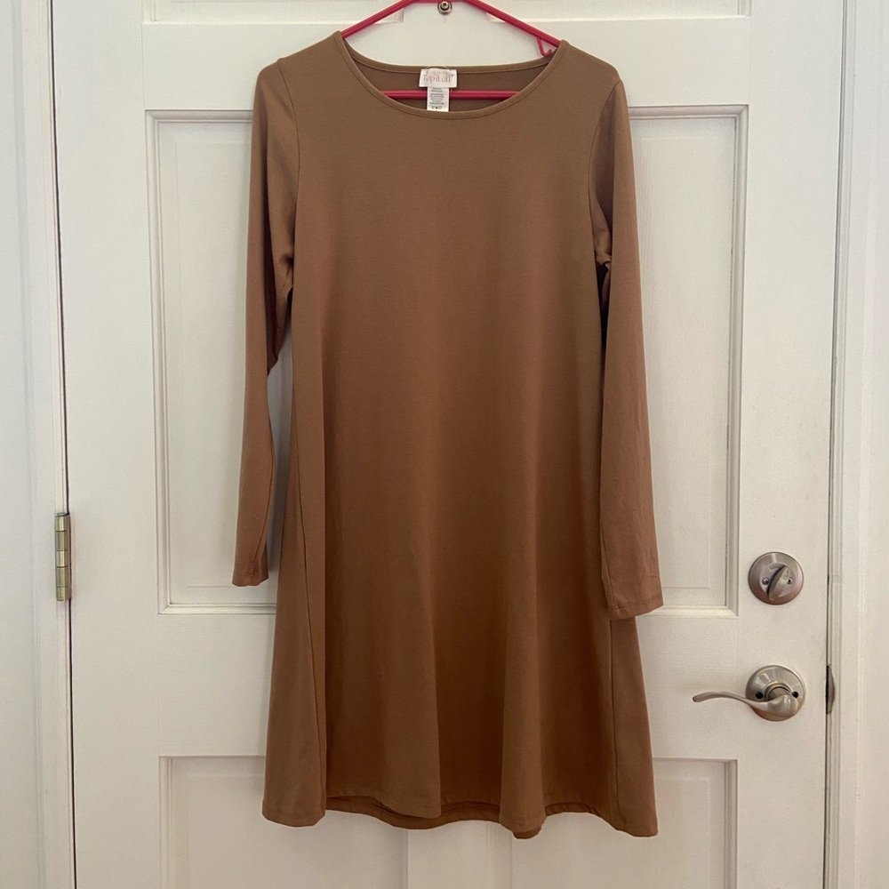 Brown Long Sleeve Dress